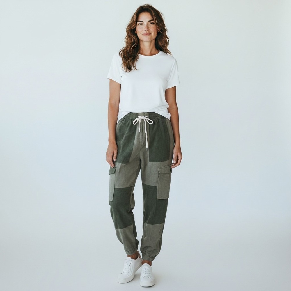 NWT J.Crew Women preppy Colorblock Cargo Jogger Pants Gorpcore utility military